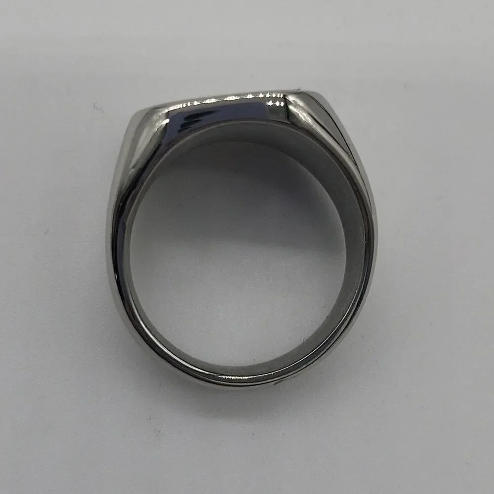 Men’s Stainless Steel Initial H Signet Ring Size 9 Engraved Handmade NWT